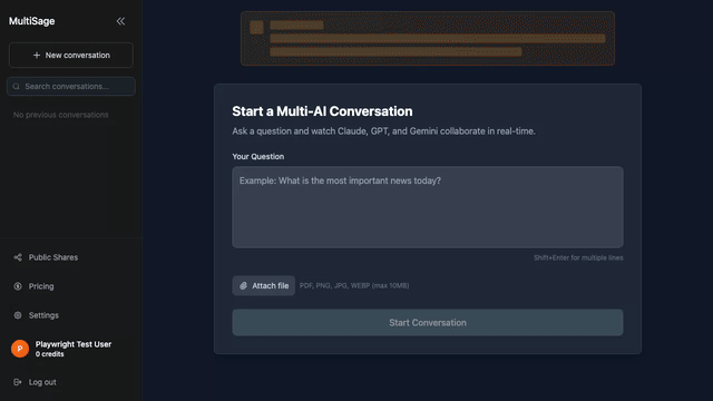 Watch Multisage consult three models and synthesize their responses in real time